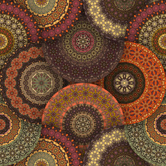 Ornate floral seamless texture, endless pattern with vintage mandala elements. - 140914775