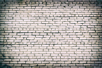Fototapeta na wymiar White brick wall texture grunge background
