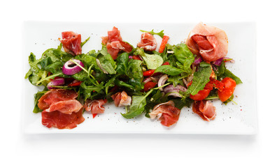 Salad with smoked ham