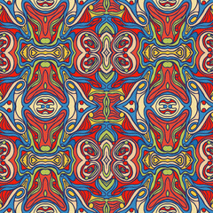 Colorful doodle abstract seamless pattern.