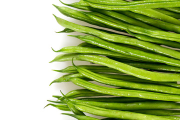 string beans isolated on white background