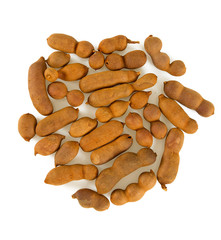 sweet tamarind isolated on white