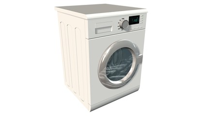 Washing machine, Fully automatic washing machine - isolated on white 
