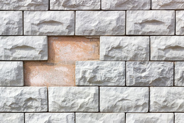 Obraz premium Background of white grungy brick wall texture