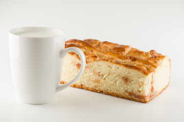 fresh cake with apple filling
