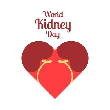 World Kidney Day Vector Sticker or Logo