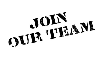 Join Our Team rubber stamp. Grunge design with dust scratches. Effects can be easily removed for a clean, crisp look. Color is easily changed.