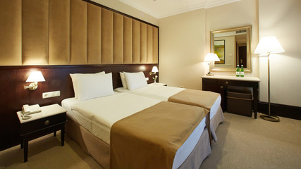 Interior of a hotel bedroom