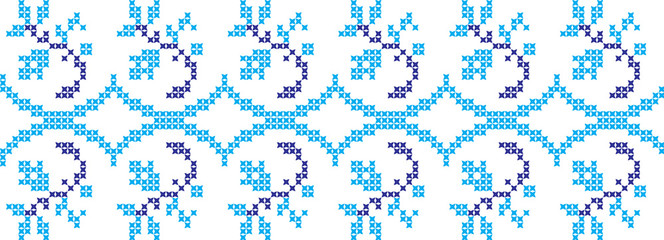 Embroidered cross-national pattern