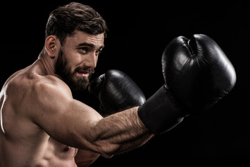 Sportsman in boxing gloves