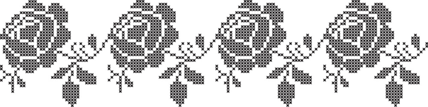 Fototapeta Embroidered cross-national pattern