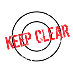 Keep Clear rubber stamp. Grunge design with dust scratches. Effects can be easily removed for a clean, crisp look. Color is easily changed.