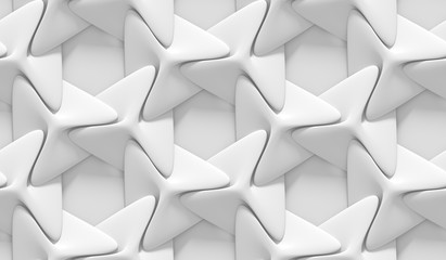 White shaded abstract geometric pattern. Origami paper style. 3D rendering background.