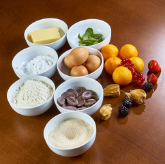 tools and ingredients for making cupcakes