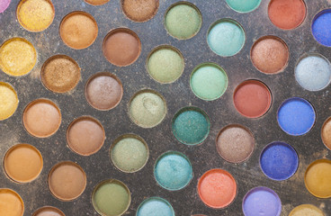 Color palette of eye shadow makeup
