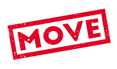 Move rubber stamp. Grunge design with dust scratches. Effects can be easily removed for a clean, crisp look. Color is easily changed.