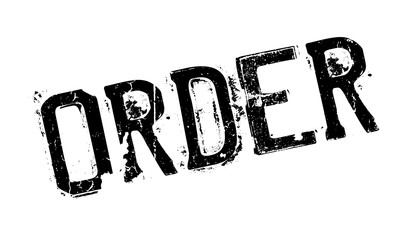 Order rubber stamp. Grunge design with dust scratches. Effects can be easily removed for a clean, crisp look. Color is easily changed.