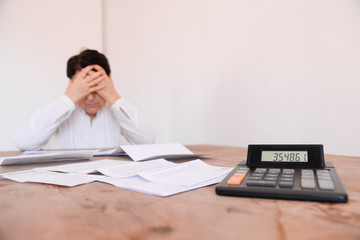 Desperate person with debts