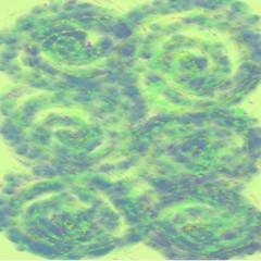 Abstract background of a sea of ​​blue and green and yellow flowing paint light and dark spots of the wave throughout the drawing