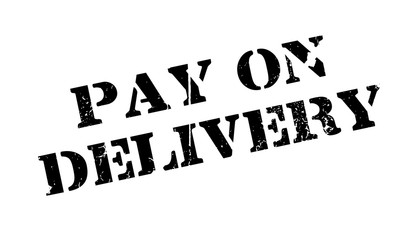 Pay On Delivery rubber stamp. Grunge design with dust scratches. Effects can be easily removed for a clean, crisp look. Color is easily changed.