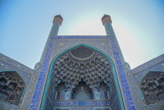 Entrance gate of Shah Mosque in Isfahan, Iran