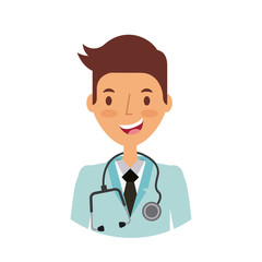 medical doctor cartoon icon over white background. colorful design. vector illustration
