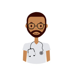 medical doctor cartoon icon over white background. colorful design. vector illustration