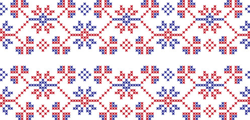 Embroidered cross-national pattern
