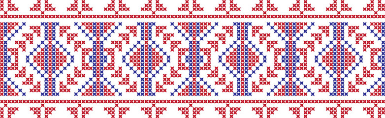 Embroidered cross-national pattern
