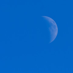 Obraz na płótnie Canvas Daytime view of moon phase waning crescent.