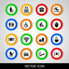 Public icons set. Vector illustration
