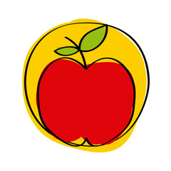 apple fruit icon over white background. colorful design. vector illustration