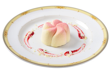 jasmine mint cake, isolated. The concept for the restaurant menu.