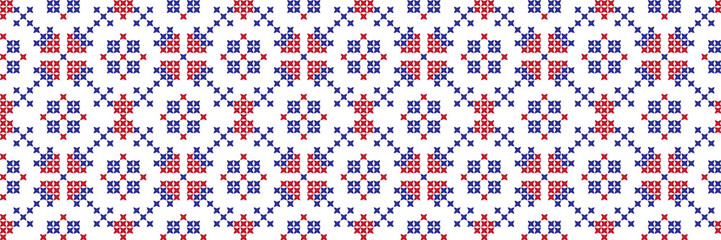 Embroidered cross-national pattern
