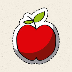 apple fruit icon over white background. colorful design. vector illustration