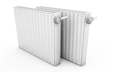 Heating radiators isolated on white background 3d render