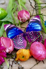 Frohe Ostern - Grußkarte - bunte Ostern