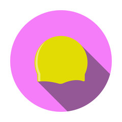 Sport swimming cap icon. This flat icon can be used for the web.