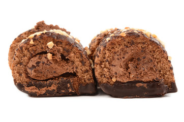 chocolate roll with nuts