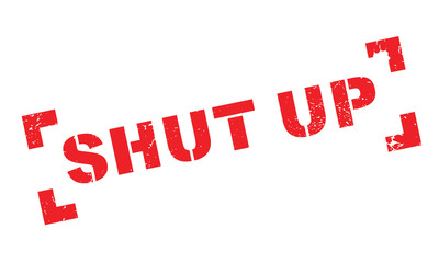 Shut Up rubber stamp. Grunge design with dust scratches. Effects can be easily removed for a clean, crisp look. Color is easily changed.