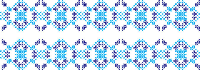 Embroidered cross-national pattern