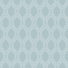 Seamless ornament. Modern geometric pattern with repeating white dotted wavy lines