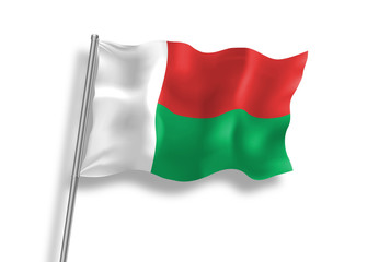 Drapeau de Madagascar en qualité vectorielle 