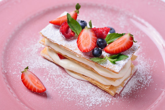 A delicious slice of cake, Italian Napoleon Milfey