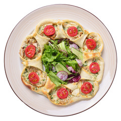 Lebanese food. Lebanese pies. Oriental dishes. Isolated