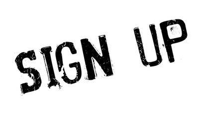 Sign Up rubber stamp. Grunge design with dust scratches. Effects can be easily removed for a clean, crisp look. Color is easily changed.