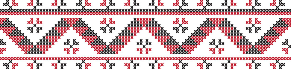 Embroidered cross-national pattern
