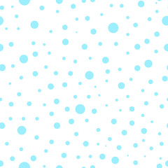 Fototapeta na wymiar Seamless vector pattern with dots. Simple graphic design. Dotted drawn blue background with little decorative elements. Print for wrapping, web backgrounds, fabric, decor, surface
