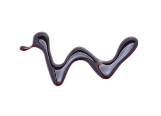 Chocolate sauce on white background