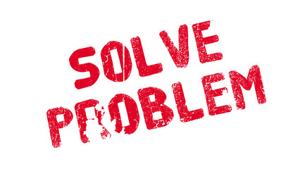 Solve Problem rubber stamp. Grunge design with dust scratches. Effects can be easily removed for a clean, crisp look. Color is easily changed.